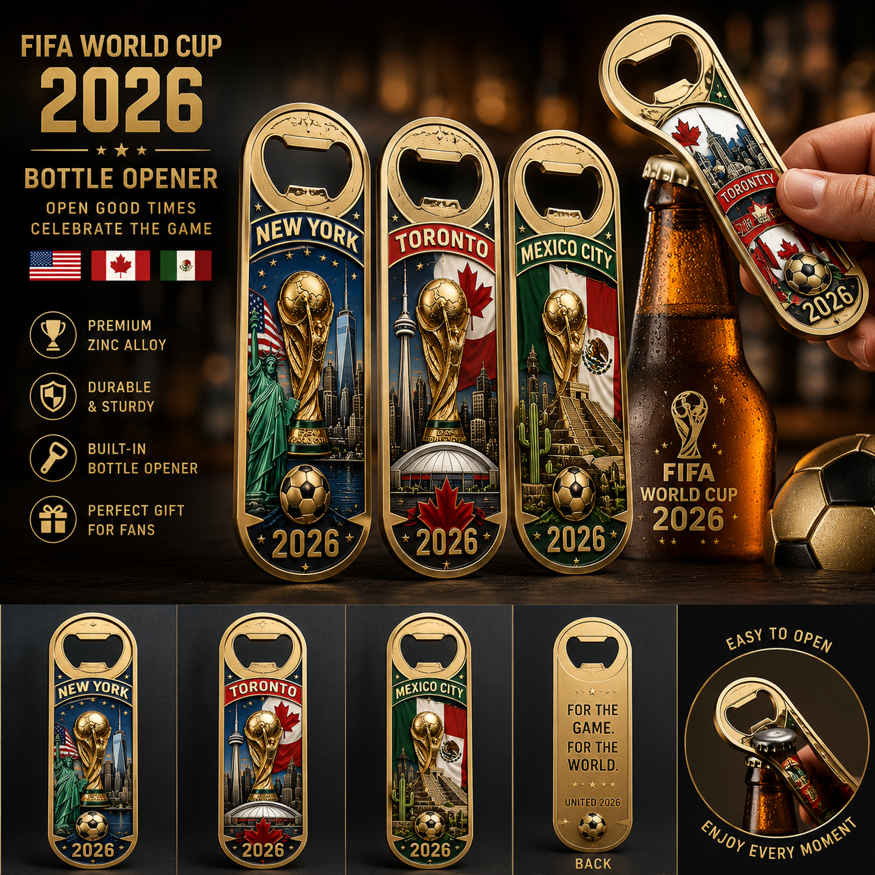 2026 World Cup Host Cities Collector Bottle Opener