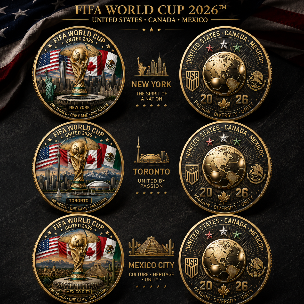 ✨2026 World Cup Host Cities Commemorative Coin Collection